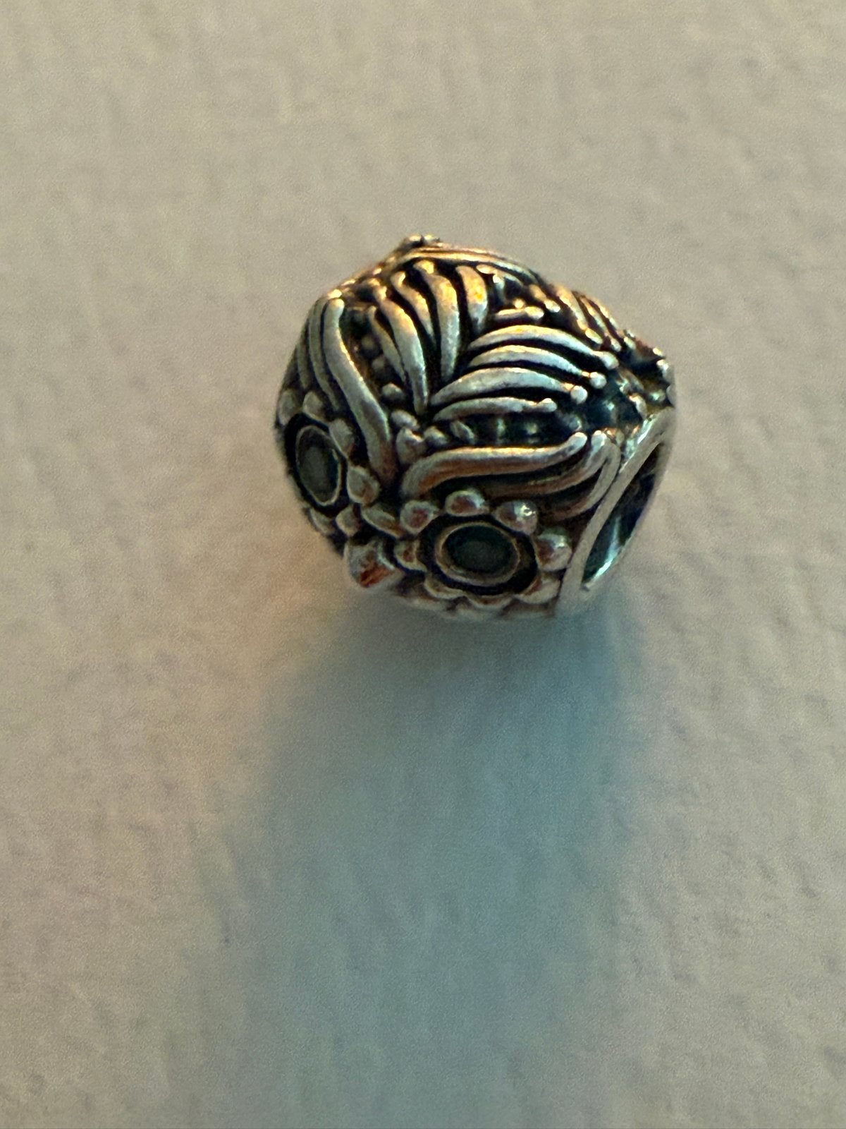 Pandora Uil Bedel - Zilver met Groene Ogen, Pandora, Ophalen of Verzenden, Zo goed als nieuw, 1 bedel