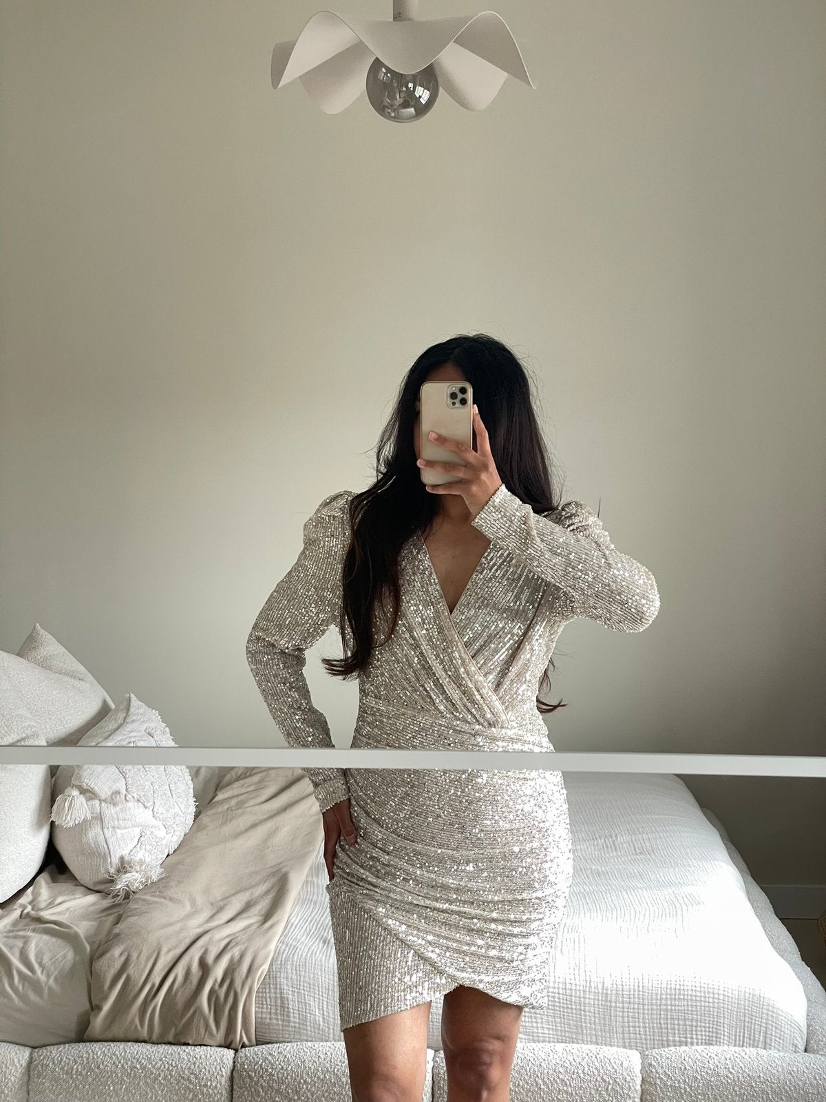 Glitterjurk Feestjurk S/M, Overige kleuren, Ophalen of Verzenden, Zo goed als nieuw, Maat 36 (S)