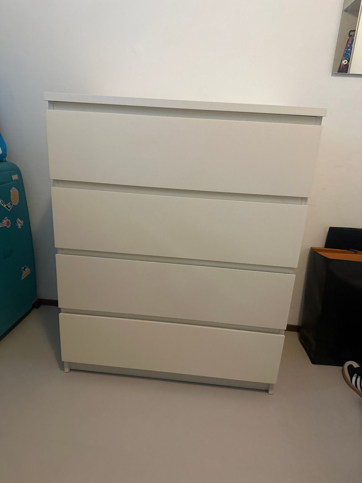 IKEA Malm ladekast met 4 lades - Wit, Ophalen, Gebruikt, 100 tot 150 cm, 50 tot 100 cm