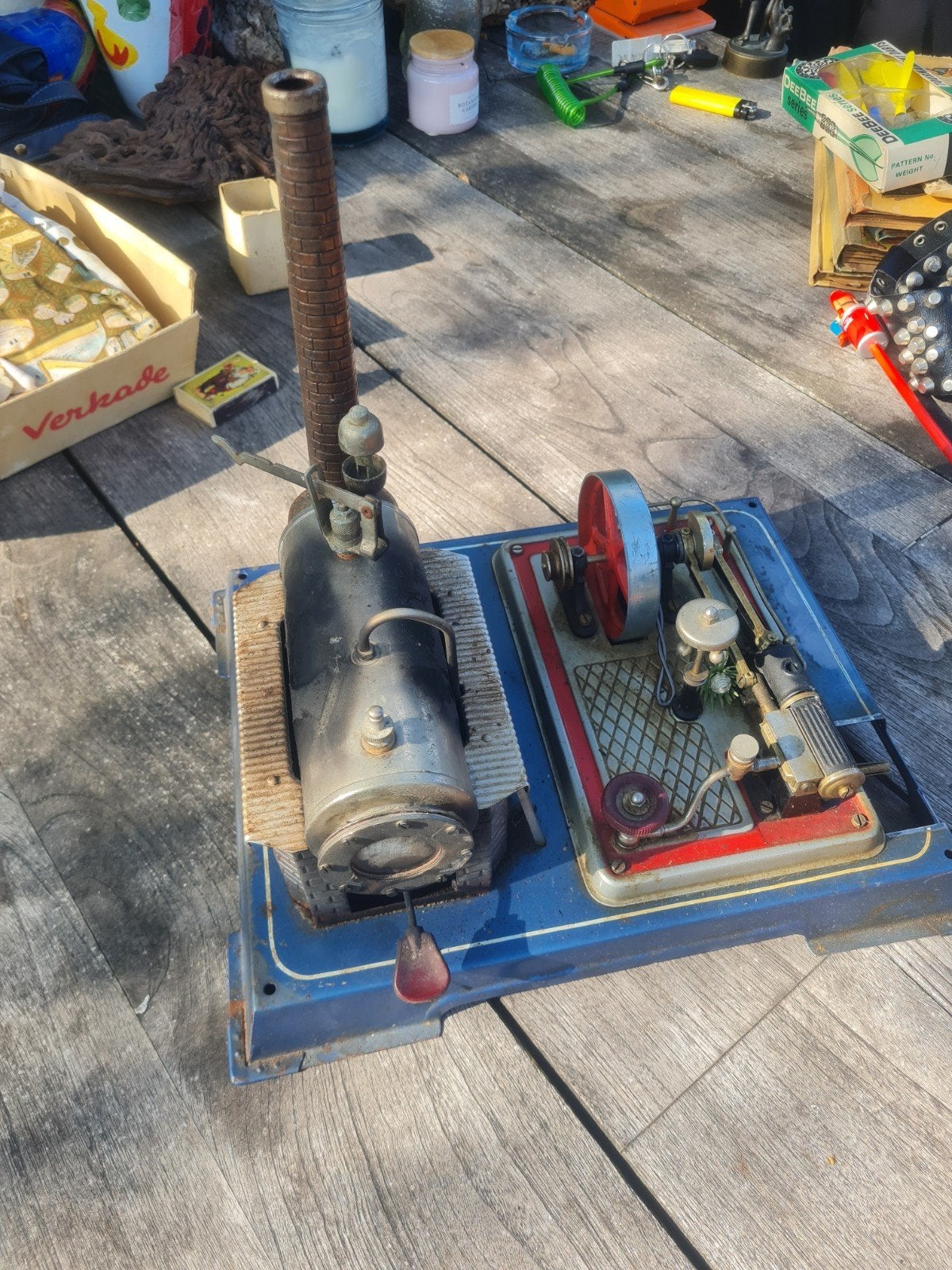 Antieke stoommachine - Made in Western-Germany, Ophalen of Verzenden, Gebruikt