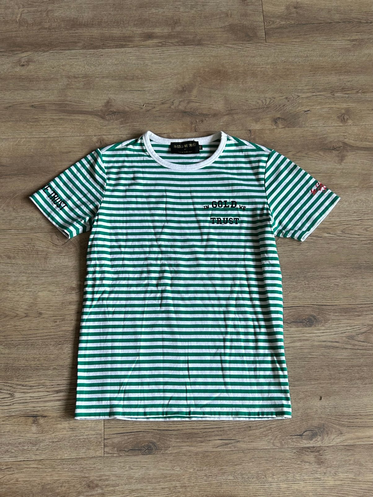 In Gold We Trust gestreept heren shirt maat XS IGWT, Ophalen of Verzenden, Zo goed als nieuw, Maat 46 (S) of kleiner, Groen