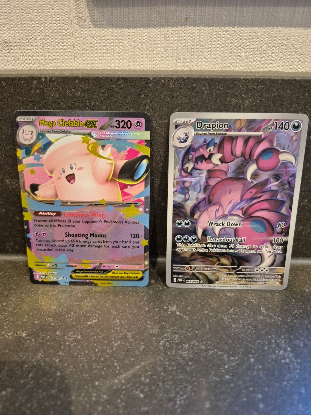 Mega Clefable EX 31 & Drapion 97 Perfect Order, Ophalen of Verzenden, Zo goed als nieuw