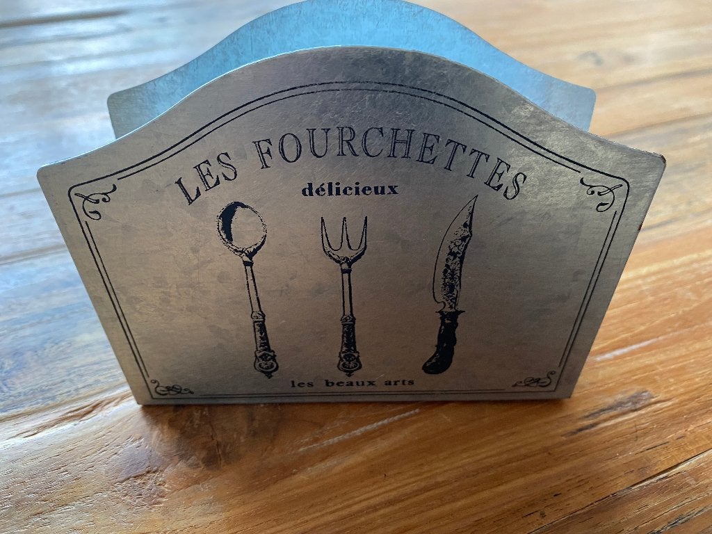 Metalen Servethouder / Brievenstandaard 'Les Fourchettes', Overige typen, Zilver, Ophalen of Verzenden, Zo goed als nieuw