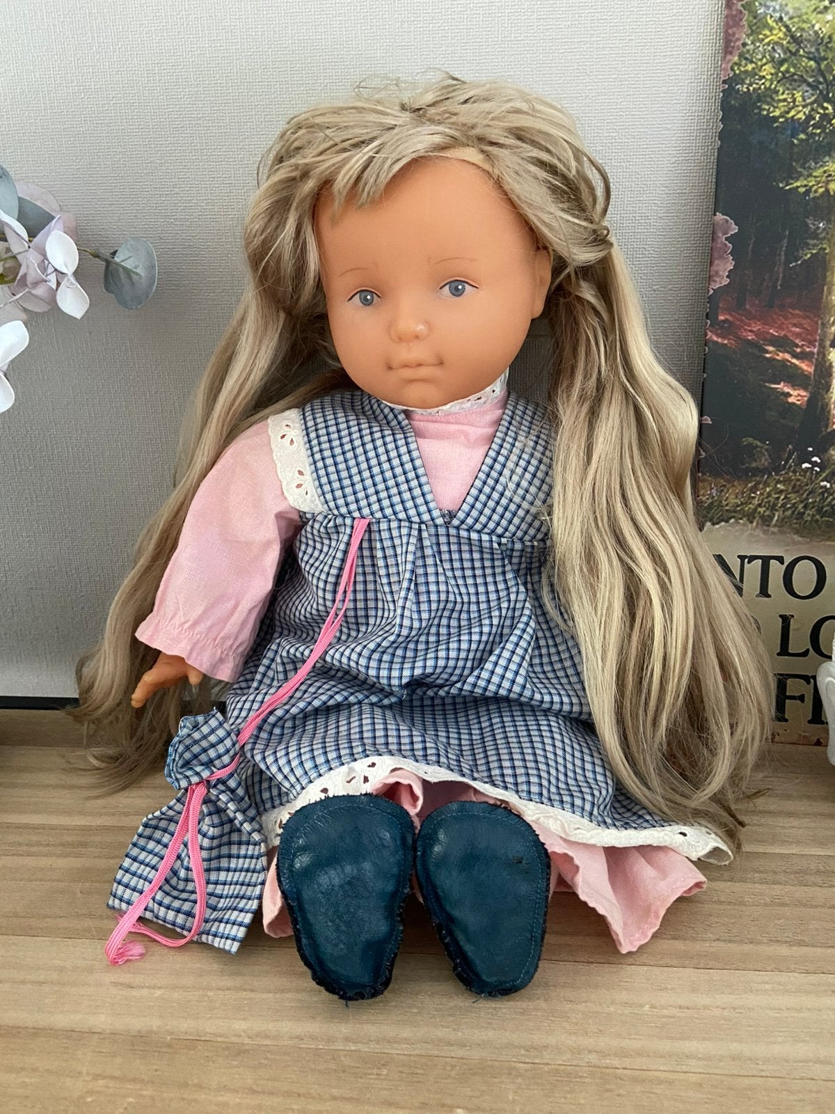 Vintage Artist pop doll 43 cm -Handgeschilderd Waldorf/Kruse, Ophalen of Verzenden, Zo goed als nieuw, Pop