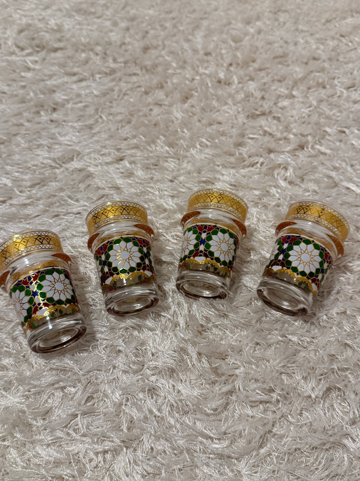Nieuwe theeglazen met Arabisch design - set van 4, Nieuw, Ophalen of Verzenden, Glas, Glas of Glazen