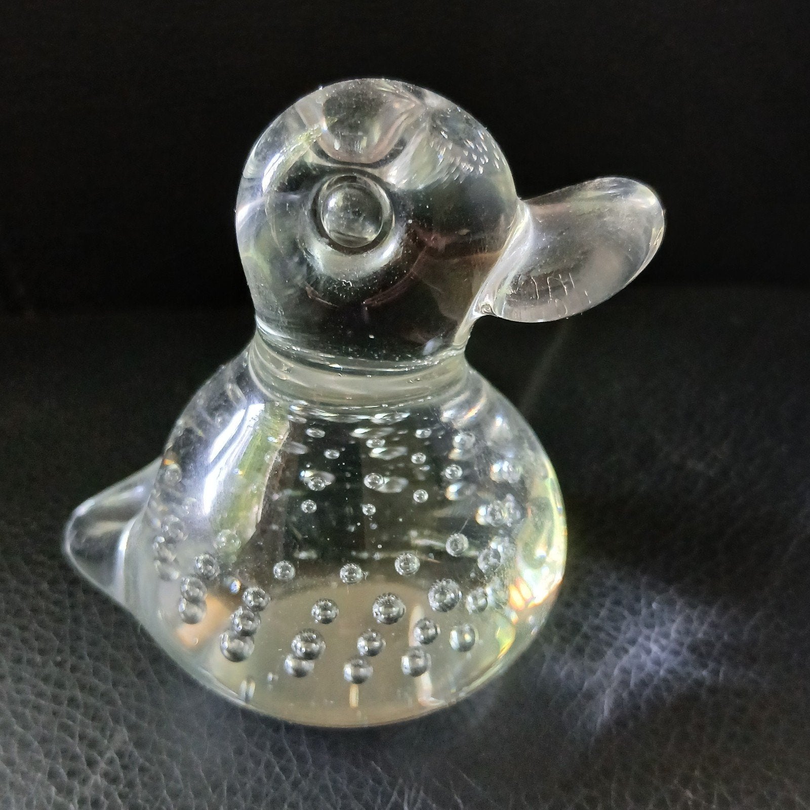 Glazen eend, presse papier " controller bubbled glass", Ophalen of Verzenden