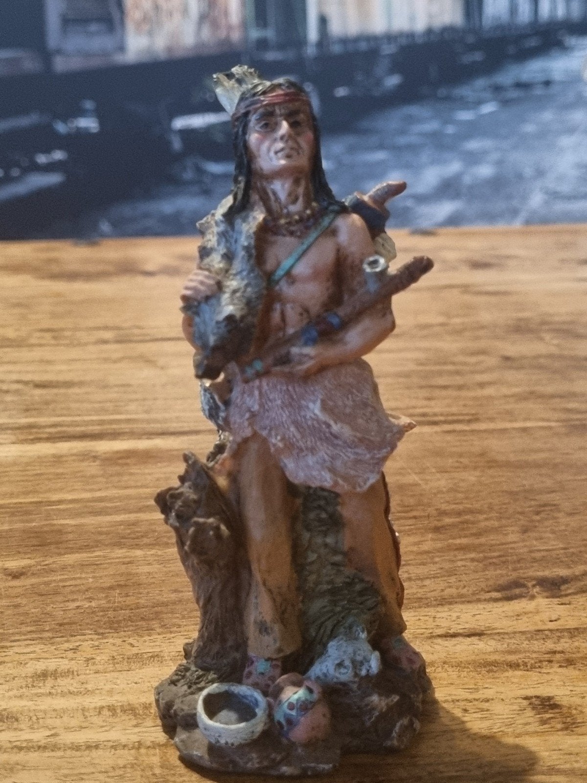 Vintage Indianen beeldje - Decoratief object, Ophalen of Verzenden, Gebruikt, Mens