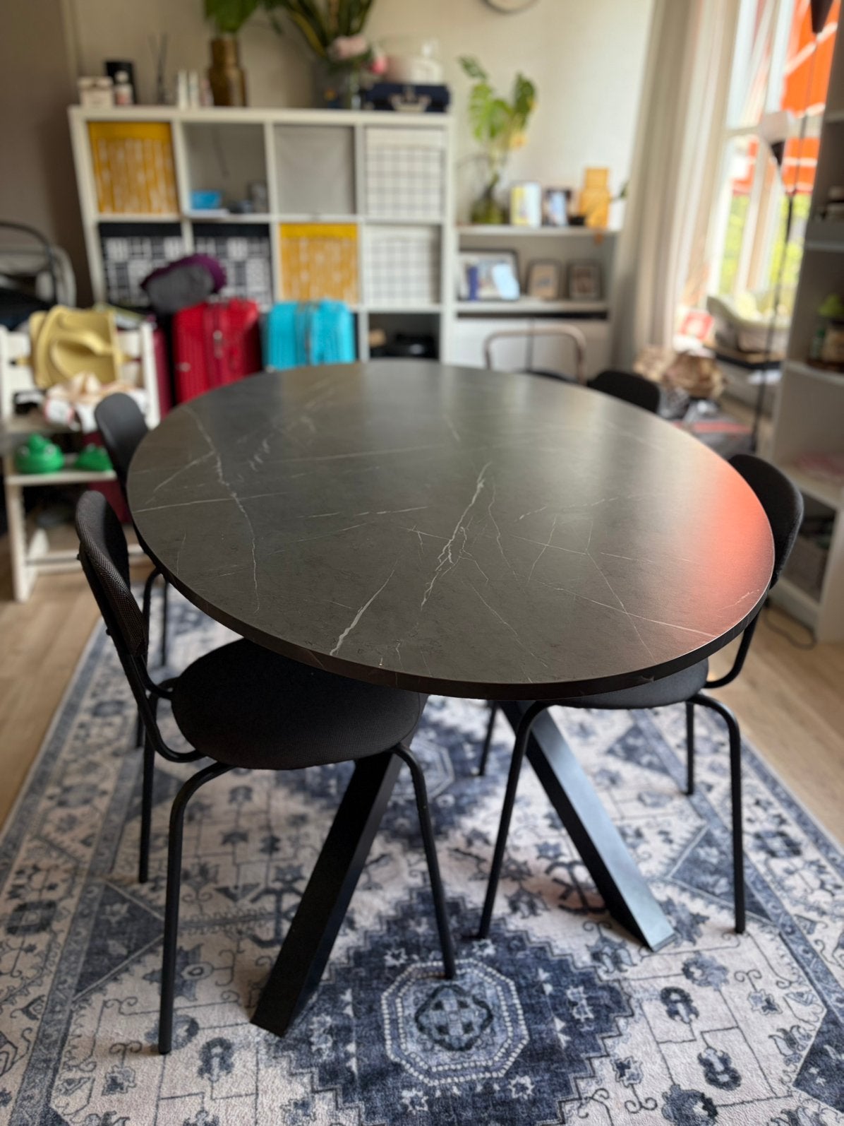 Dining table and chair IKEA, Ophalen, 50 tot 100 cm, 150 tot 200 cm, Zo goed als nieuw