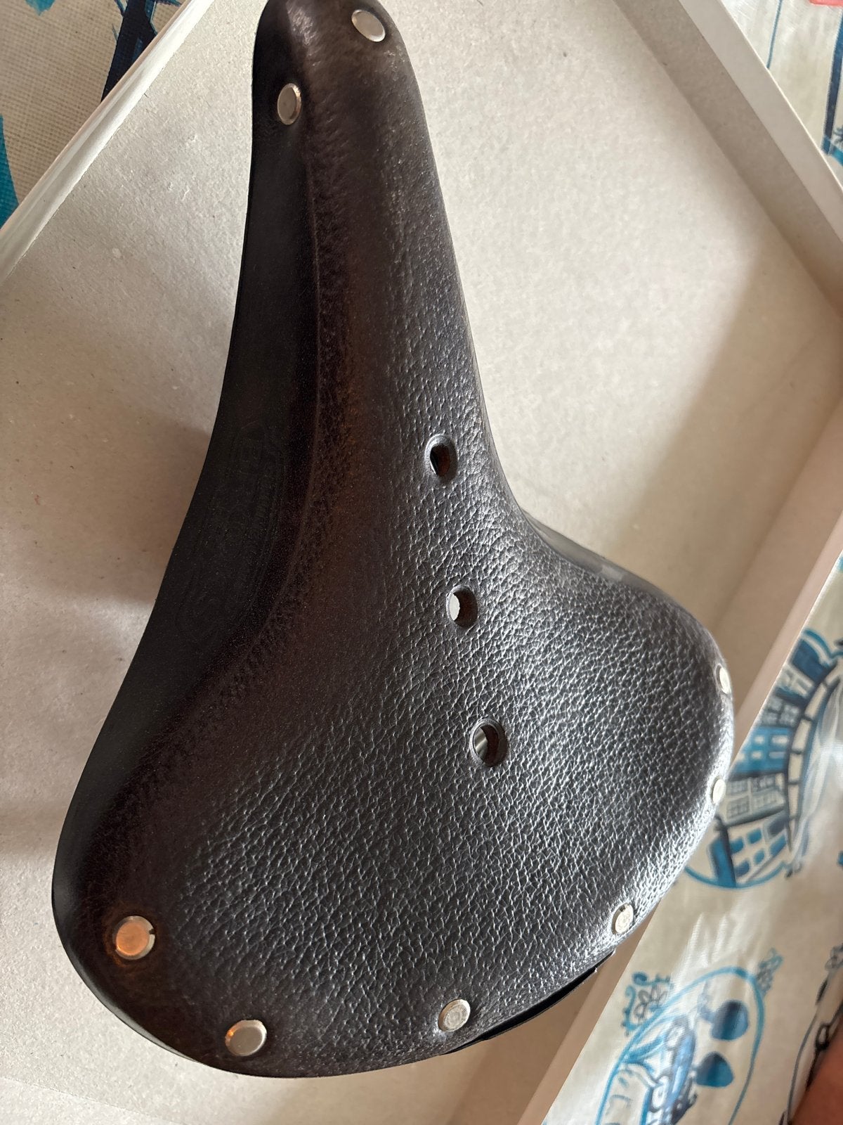 Brooks B66 Zadel - Klassiek Lederen Fietszadel met Veren, Gebruikt, Leer, Ophalen of Verzenden, Zadel