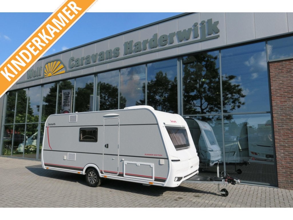 Dethleffs Summer Edition 500 QSK MODEL 2027, Caravans en Kamperen, Dwarsbed, Bedrijf, Treinzit, Schokbreker
