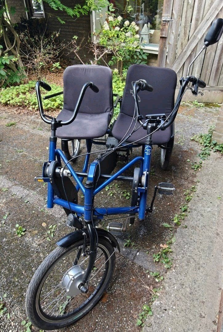 van Raam elektrische duofiets met 2 zitplaatsen en mand, Ophalen, Gebruikt