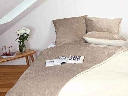 Optipluche dekbedovertrek 140x200 cm taupe/natuur, Anti-allergisch, Eenpersoons, Beige, Dekbedovertrek