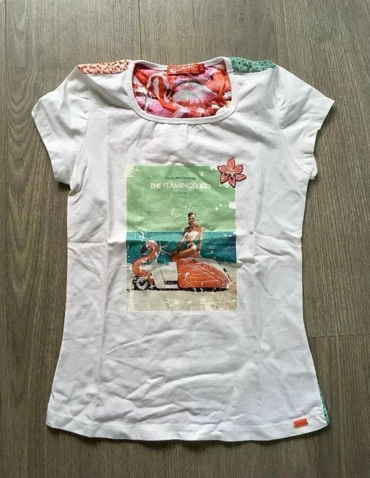 CARBONE Superlief wit shirtje , maatje 152, Gebruikt, Meisje, Carbone, Ophalen of Verzenden