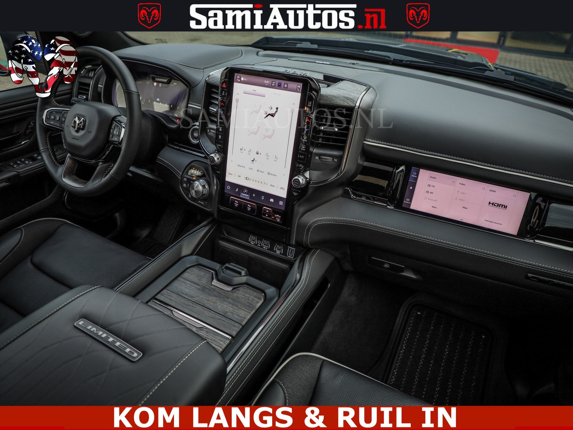Dodge Ram 1500 Limited Night H.O 540HP 706Nm | Massage + Ful, Automaat, Met garantie (alle), Zwart, Leder