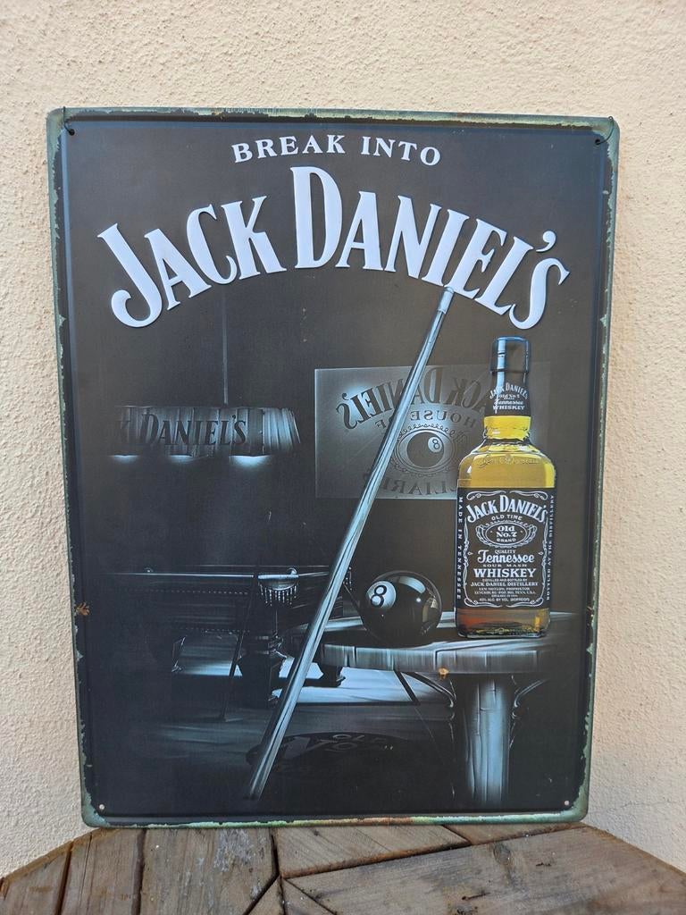 Metalen Jack Daniels reclamebord, Ophalen of Verzenden, Gebruikt, Reclamebord