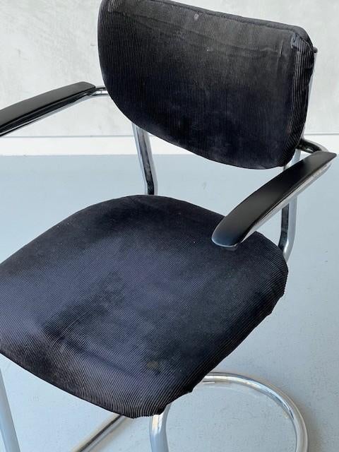 Gebr de Wit 3011 sledestoel vintage eetkamerstoel buisframe, De Wit, Gebruikt, Overige kleuren, Overige materialen