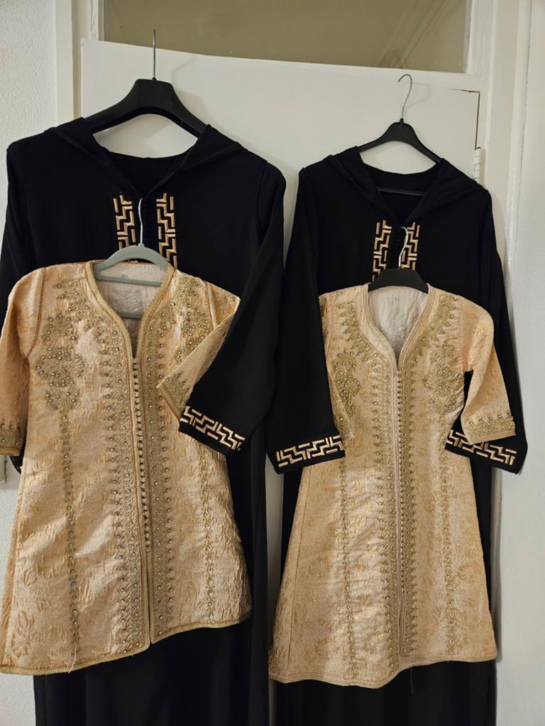 Zwarte Jelaba Meisjes Kaftan - Traditionele Marokkaanse Jurk, Kleding | Dames, Zwart, Ophalen of Verzenden, Zo goed als nieuw