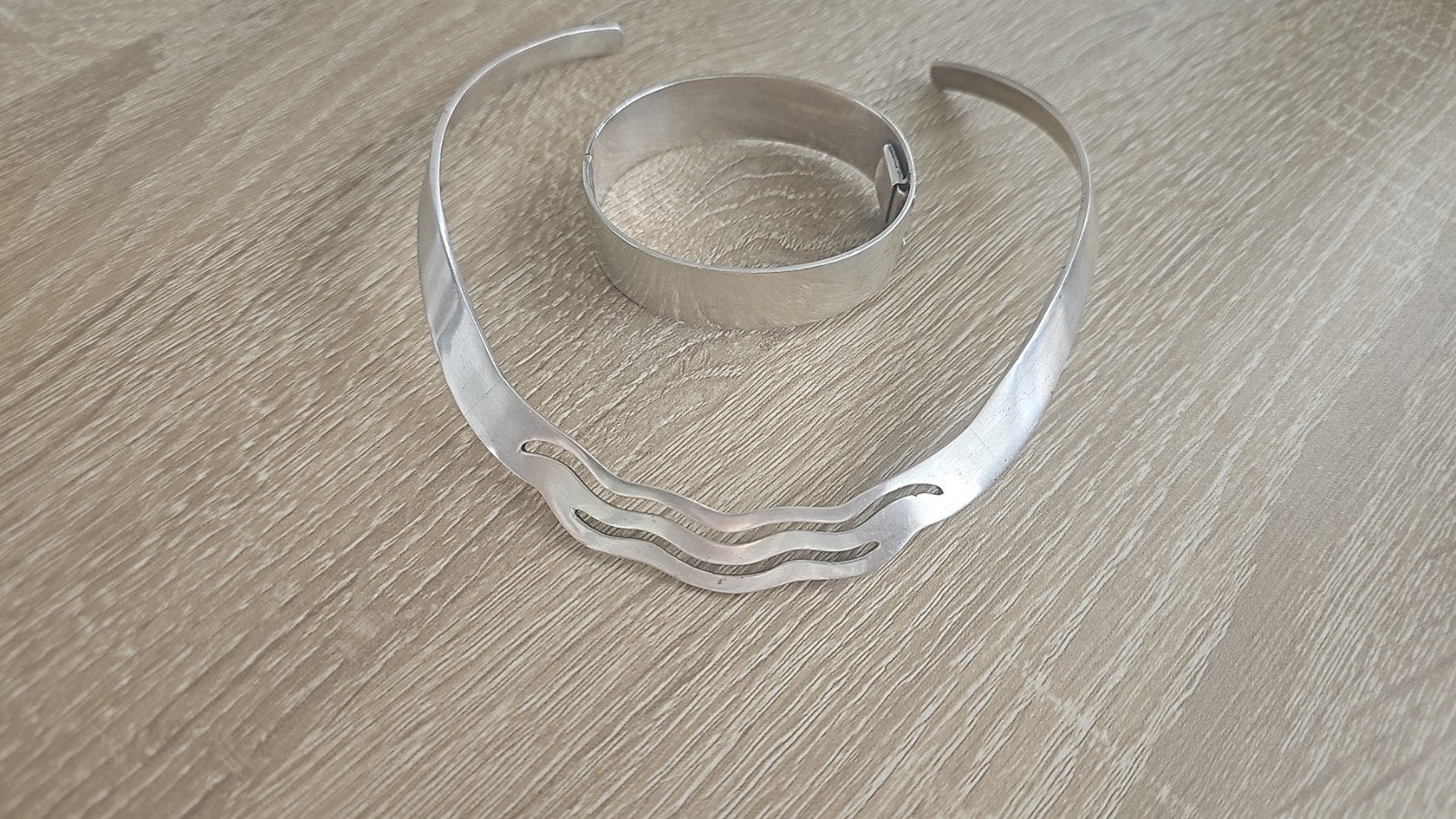 Zilveren Armband en Ketting Set - 925 Sterling Zilver, Ophalen, Zo goed als nieuw, Zilver, Zilver