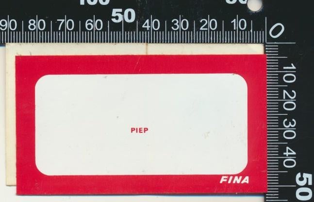 Sticker: Fina - Piep, Verzamelen, Ophalen of Verzenden, Zo goed als nieuw, Auto of Motor