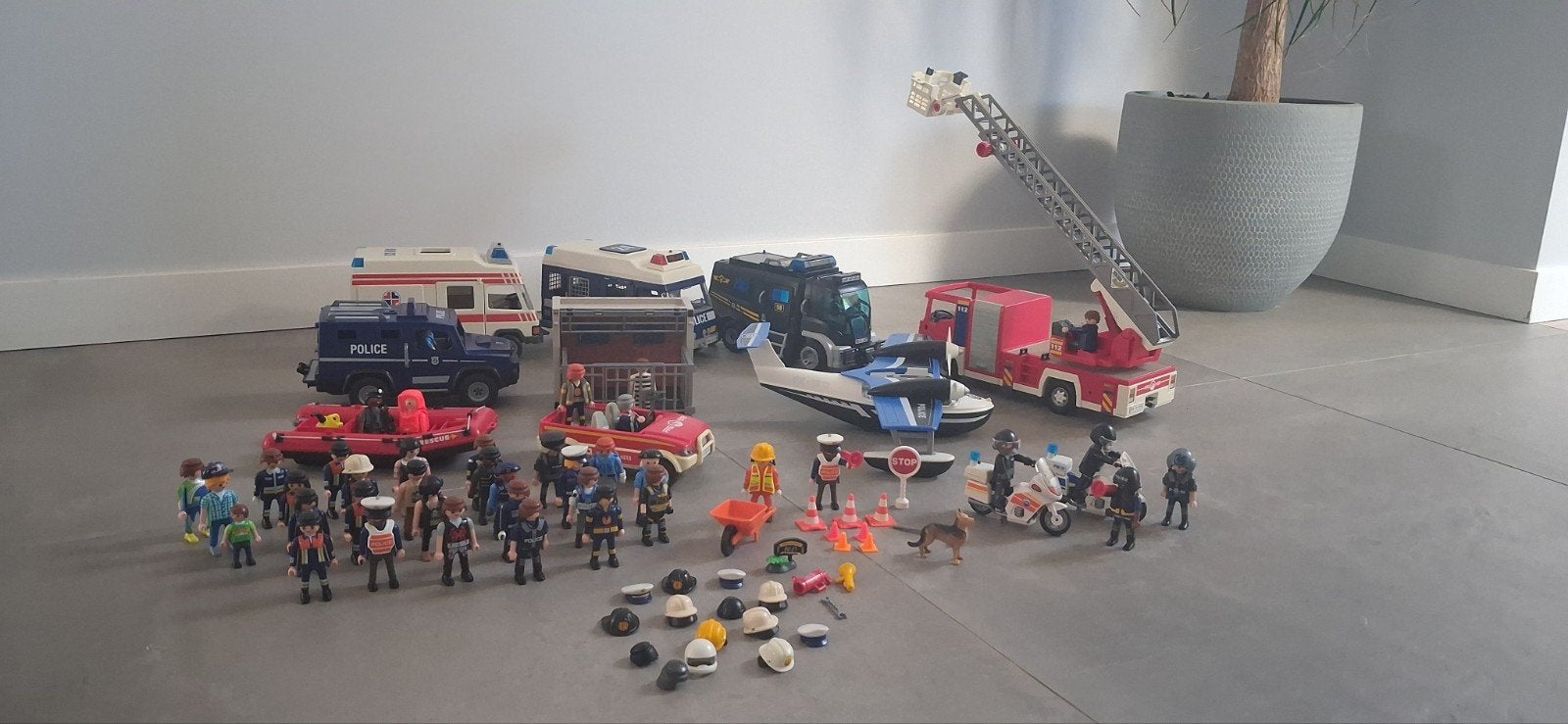 Grote Playmobil set met voertuigen en figuren, Ophalen of Verzenden