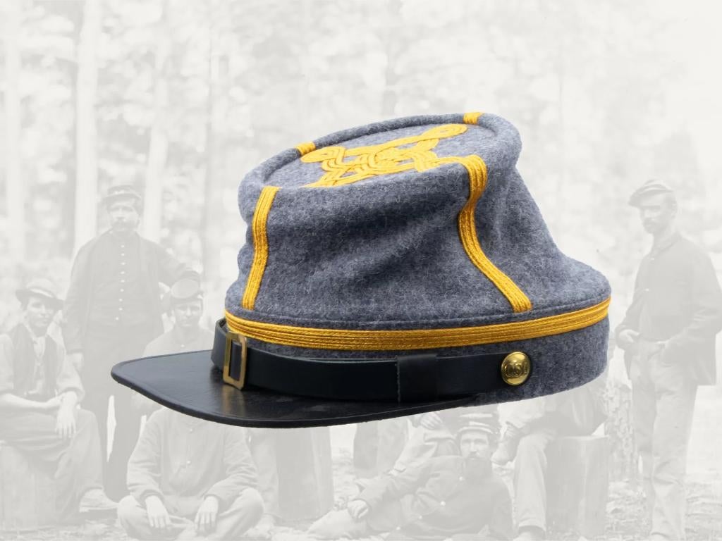 Pet,Kepi,CSA,Confederate,States,Army,Majoor,Civil,War,Grijs, Verzamelen, Militaria | Algemeen, Verzenden, Landmacht, Amerika, Helm of Baret