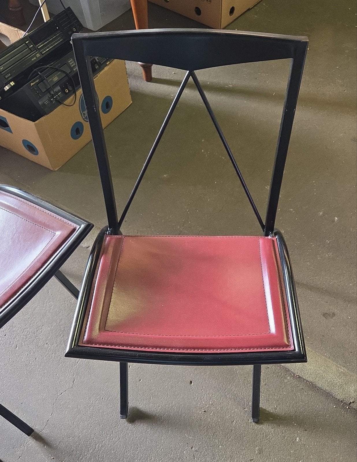 Vintage Set 4 BellaCattelan ItaliaKlapstoelen, Ophalen, Gebruikt, Bruin, Vier