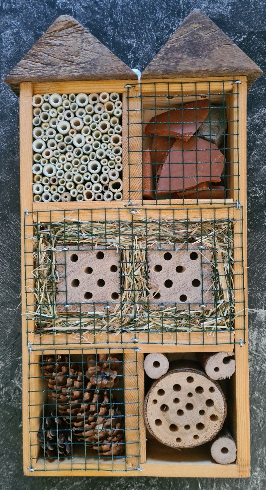 Insectenhotel, bijenhotel, model dubbeldaks, Ophalen of Verzenden, Nieuw