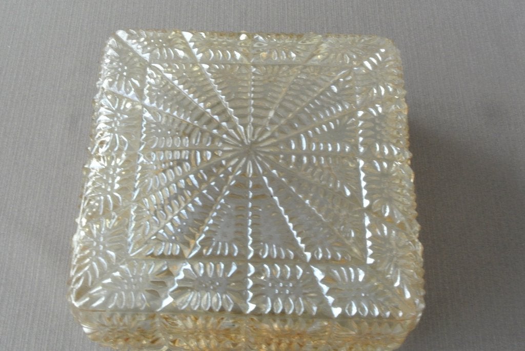 Vintage plafondlamp / plafonniere / Amberkleur, Ophalen of Verzenden, Zo goed als nieuw