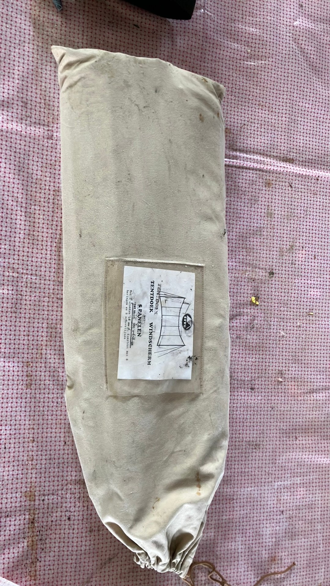 Vintage Windscherm 500 x 150 zandkleurig, Ophalen, Gebruikt