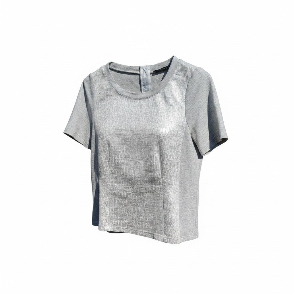 Steps Every Day Chic zilverkleurige top maat M, Maat 38/40 (M), Ophalen of Verzenden, Zo goed als nieuw, Korte mouw
