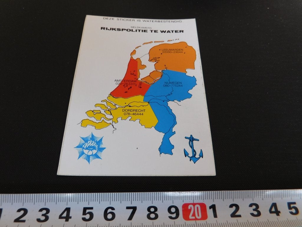 sticker Politie Rijkspolitie te Water RP Meldkamers MPOL489*, Ophalen, Zo goed als nieuw