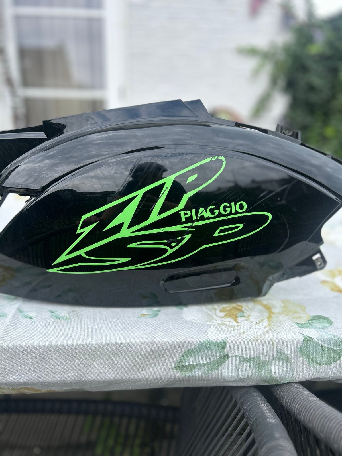 Zip SP Kappenset Zwart met Groene Stickers, Ophalen of Verzenden, Gebruikt, Kap, Piaggio