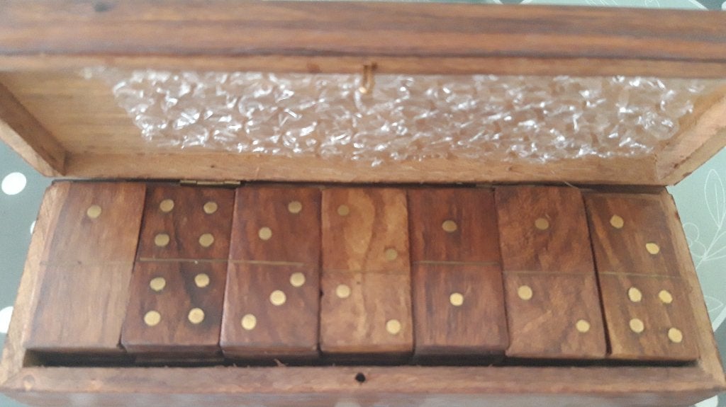 Partij 6x houten domino gezelschap spellen nieuw, Vijf spelers of meer, Ophalen of Verzenden, Nieuw