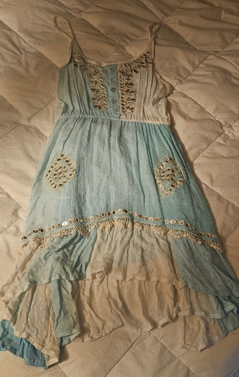 Zomerse jurk met pailletten, maat 140-152, Ophalen, Nieuw, Meisje, Jurk of Rok