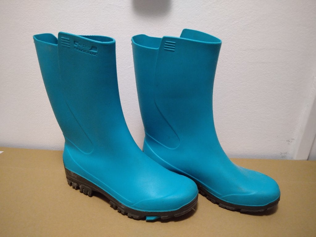 Solognac Decathlon kaplaarzen maat 33/34 turquoise blauw, Jongen of Meisje, Decathlon, Ophalen of Verzenden, Laarzen