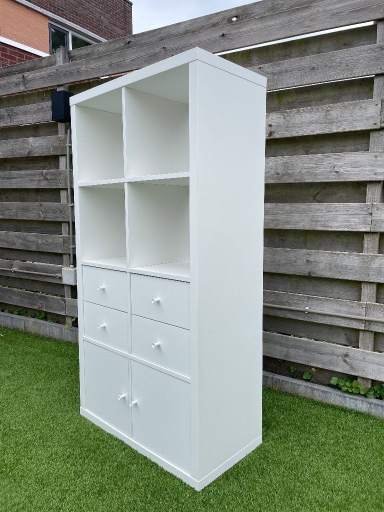 IKEA Kallax Open Kast + 4 Lades en 2 Deurtjes, Ophalen, 100 tot 150 cm, 50 tot 100 cm, Zo goed als nieuw