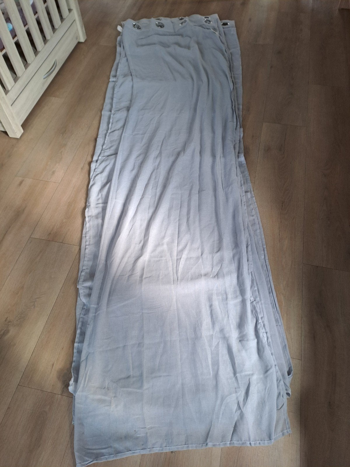 4x Kant-en-klare vitrage - Lichtgrijs - 140x260 cm, Vitrage, Gebruikt, Lichtdoorlatend, Ophalen of Verzenden