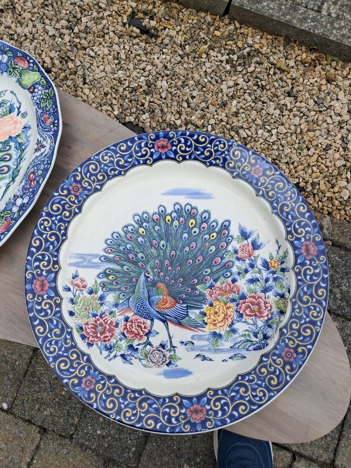 Set van 2 Vintage Chinese Porseleinen Schalen met Pauwen, Ophalen of Verzenden