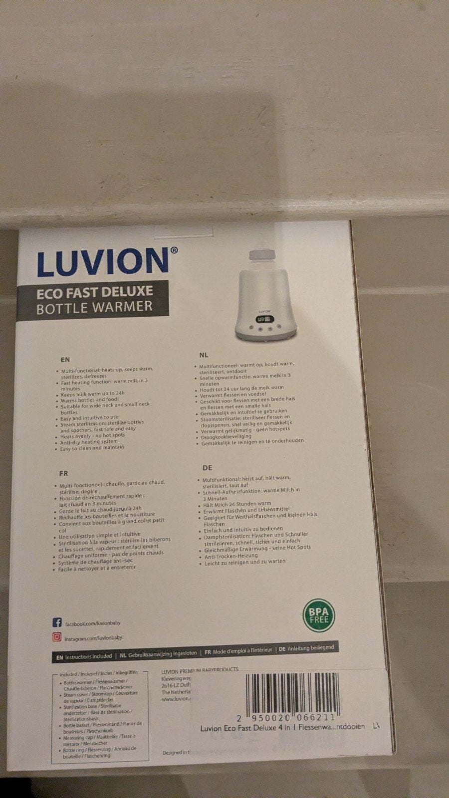 Luvion Eco Fast Deluxe 4-in-1 Flessenwarmer, Flessen- of potjesverwarmer, Luvion, Nieuw, Ophalen of Verzenden