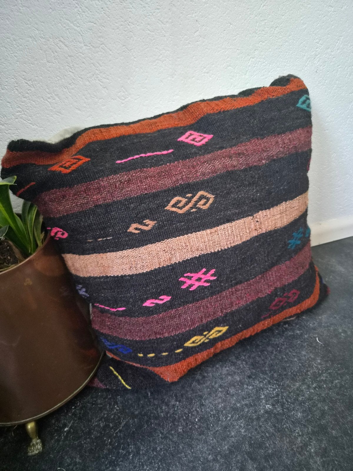 Vintage kelim kussen - nr. 4, Ophalen, Gebruikt, Overige kleuren, Vierkant
