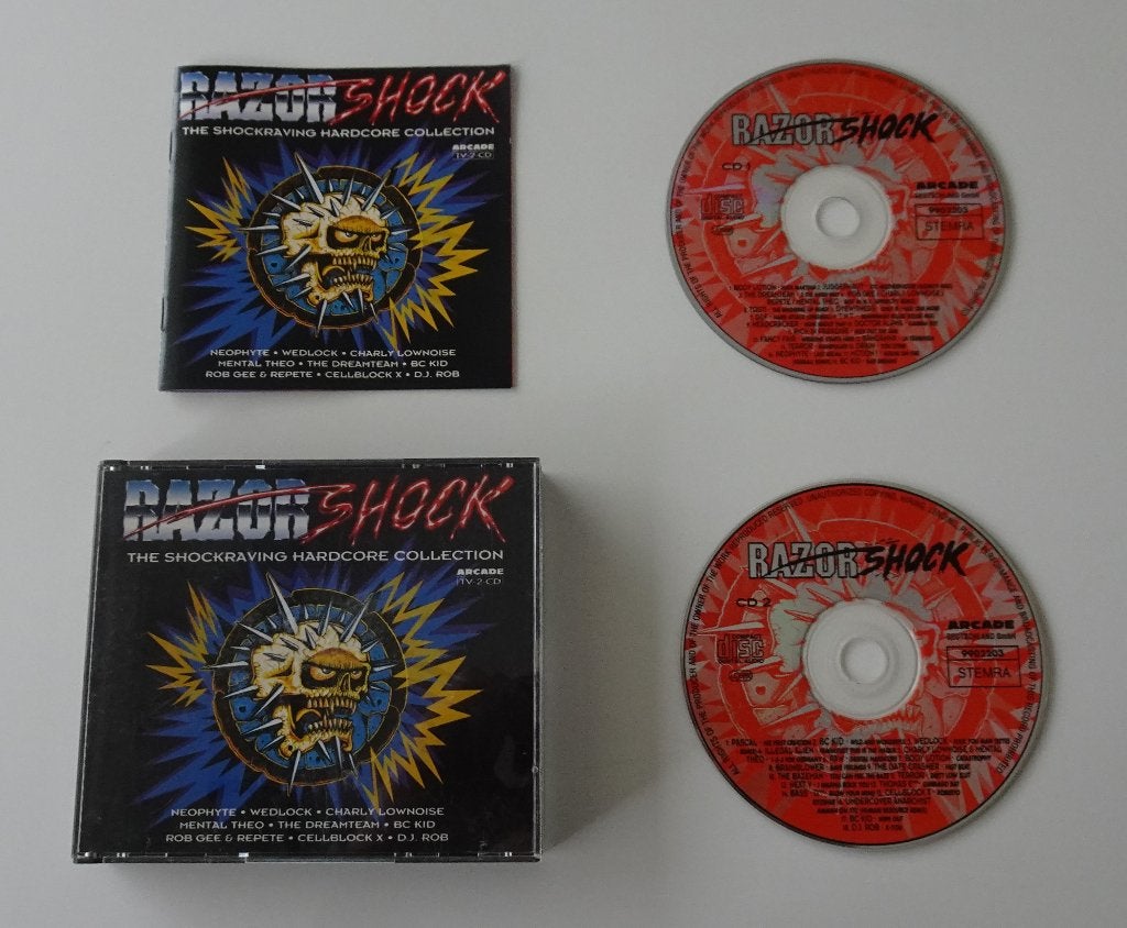 Razor Shock : The Shockraving Hardcore Collection 2xCD 1994, Cd's en Dvd's, Cd's | Dance en House, Zo goed als nieuw, Ophalen