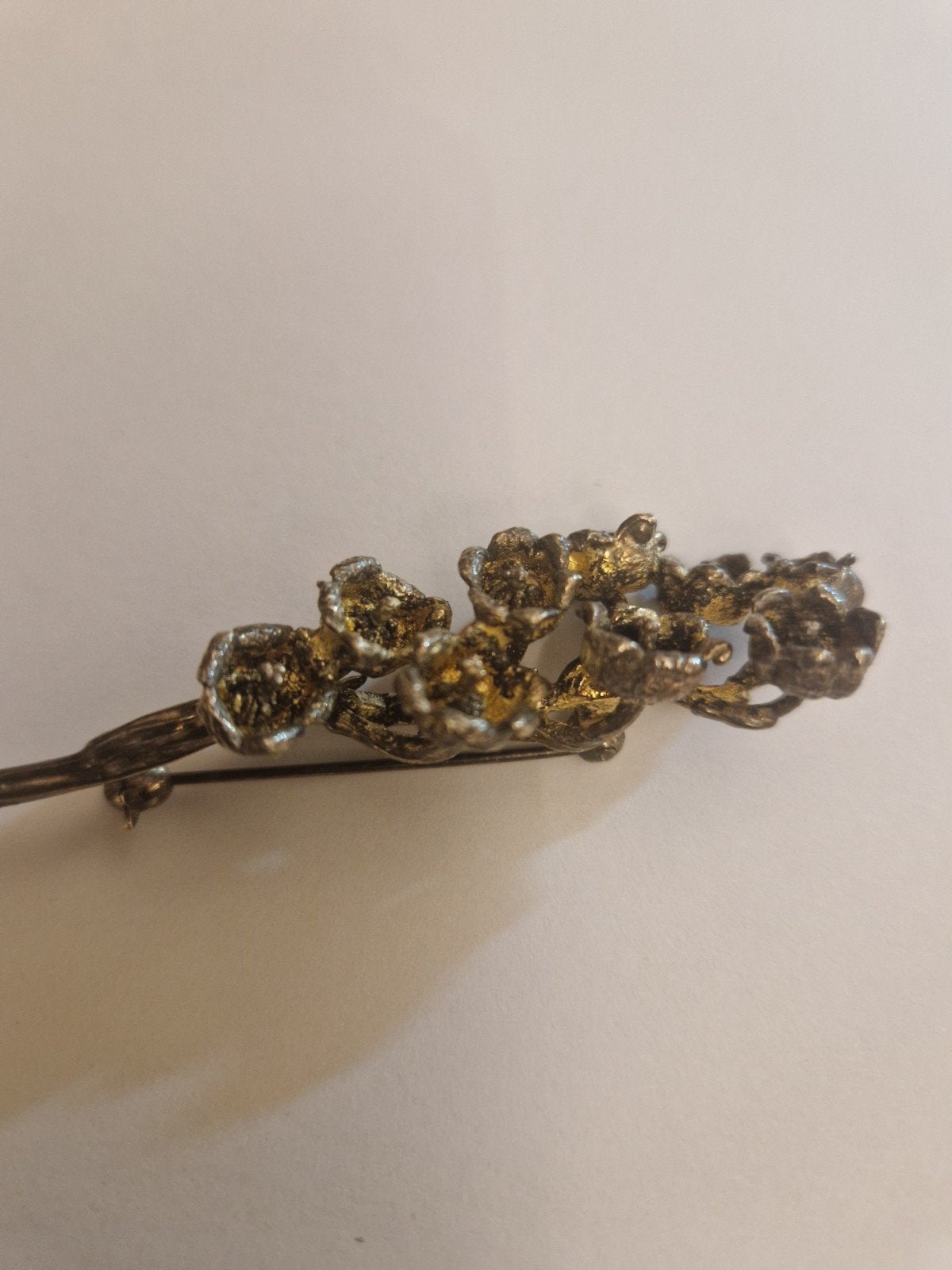 Flora Danica Lelietjes-van-dalen Broche - Verguld Zilver, Sieraden, Tassen en Uiterlijk, 4 tot 7 cm, Gebruikt, Ophalen of Verzenden