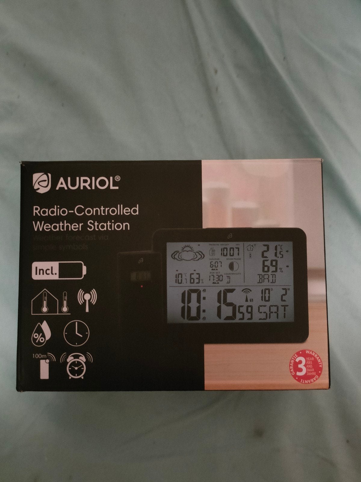 AURIOL Radio-Controlled Weerstation - Nieuw in doos, Ophalen of Verzenden, Nieuw, Weerstation