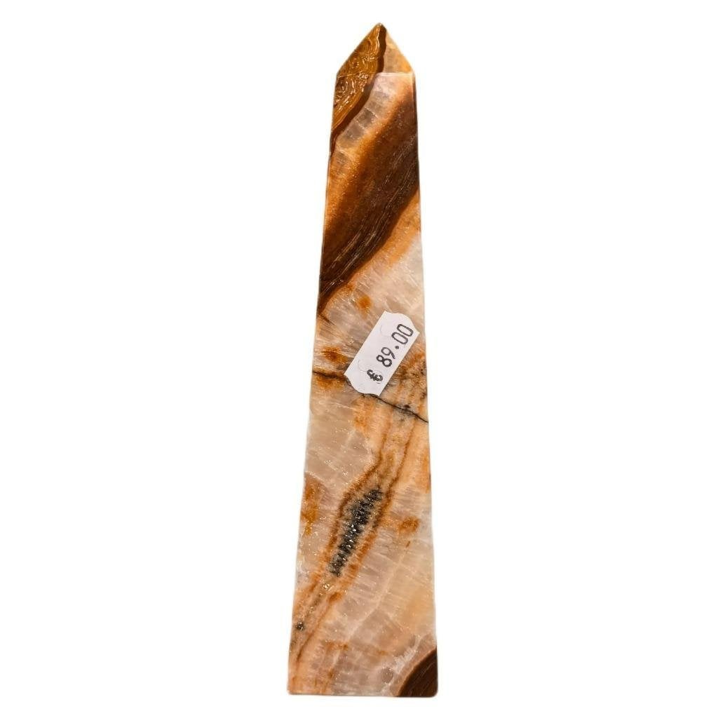 Bruine Onyx Obelisk 20 cm #3, Ophalen of Verzenden, Mineraal