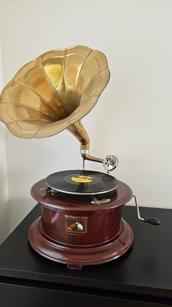 Vintage grammofoon met hoorn, Ophalen