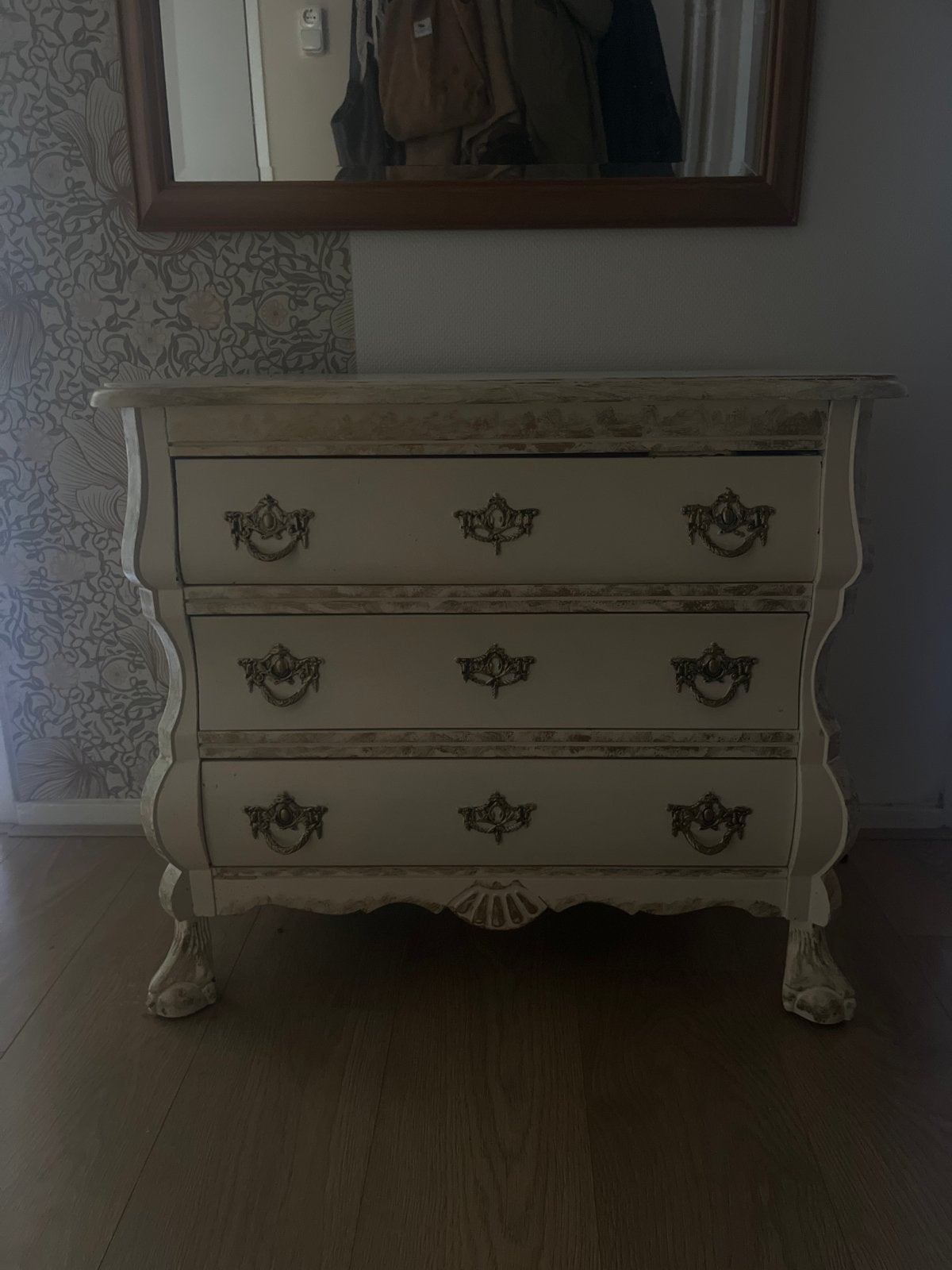 ladekast in barokstijl - Crème met gouden accenten, Ophalen