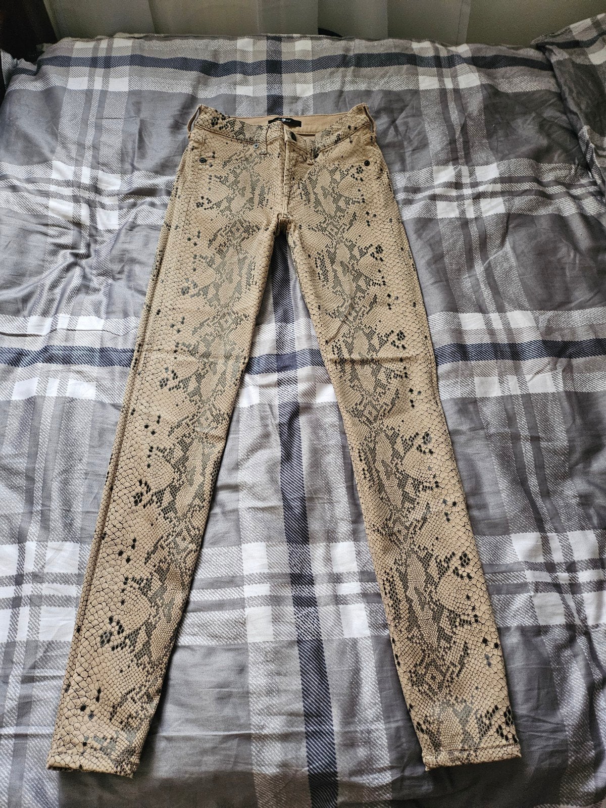 7 For All Mankind Broek, Kleding | Dames, Broeken en Pantalons, Zo goed als nieuw, Maat 34 (XS) of kleiner, Beige, Lang, Ophalen of Verzenden