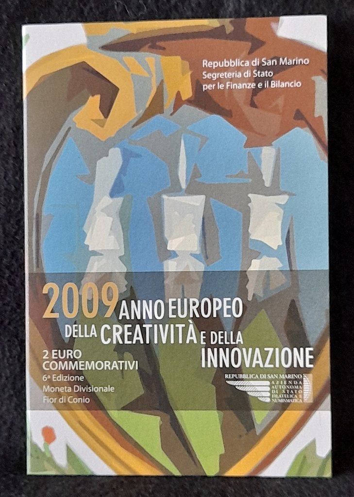 San Marino 2 euro 2009 BU Creativiteit en Innovatie, Postzegels en Munten, Munten | Europa | Euromunten, Verzenden, San Marino