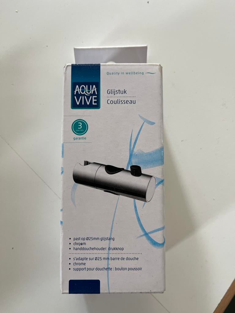 Aqua Vive Glijstuk chroom, Doe-het-zelf en Verbouw, Sanitair, Ophalen of Verzenden, Nieuw, Chroom, Douche