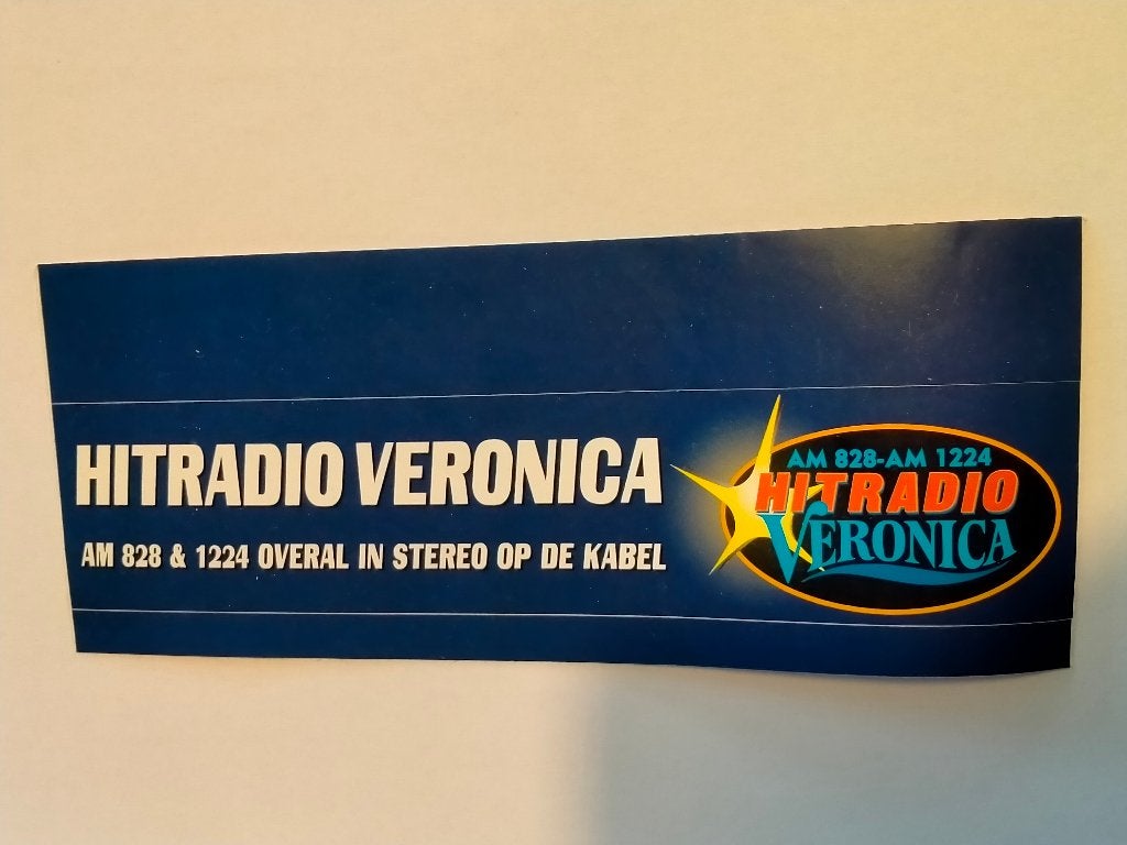 Hitradio Veronica vintage logo sticker muziek Radio, Verzenden, Gebruikt, Overige typen